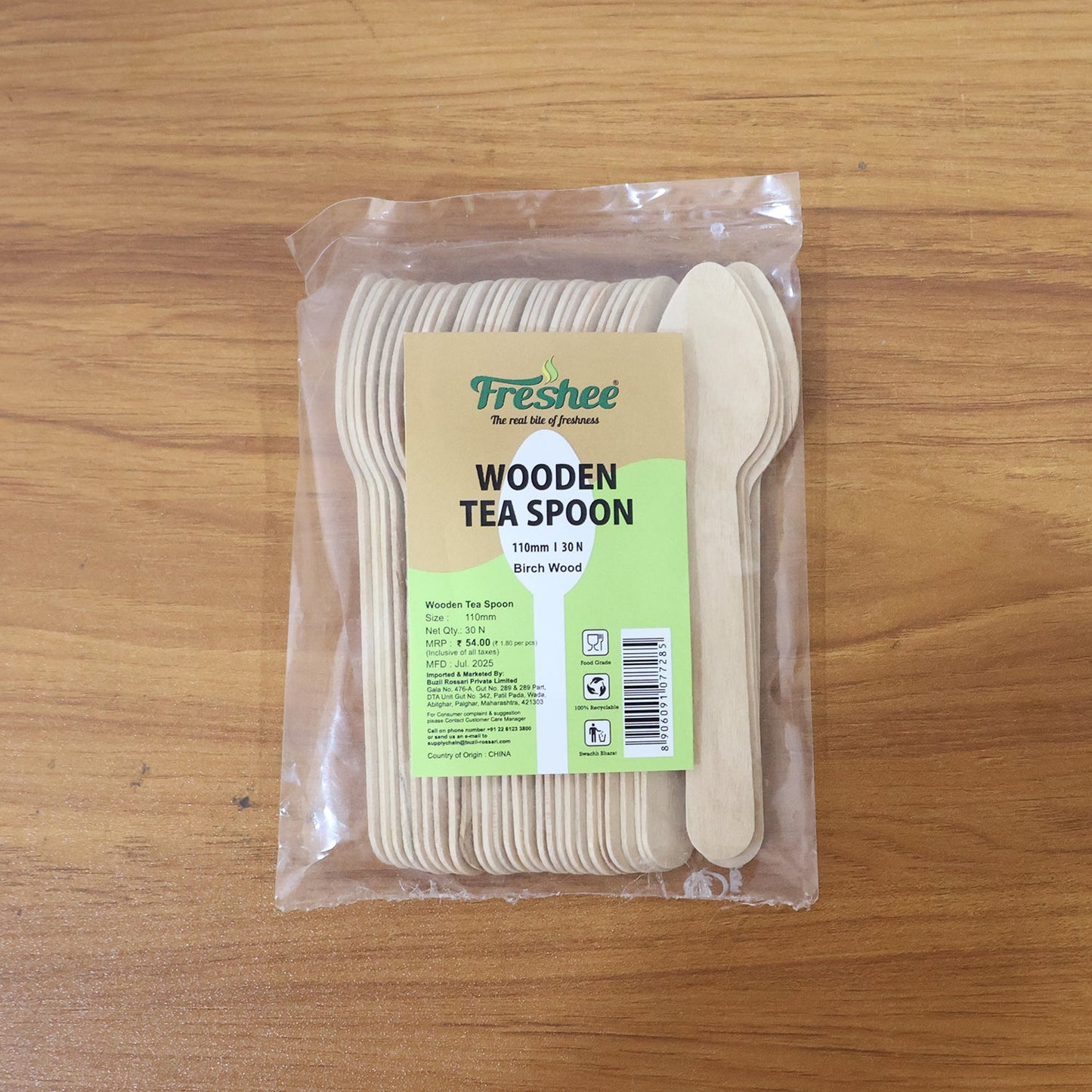 110mm Wooden Tea Spoon ��� 30 Pc