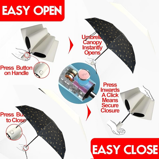 3-Fold Cute Umbrella ��� Sun & Rain Protection, UV Shield (1 Pc / With Zip