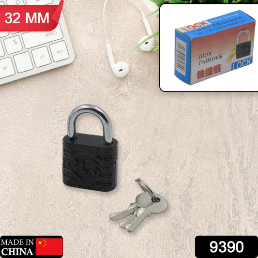 Thickened Black Iron Padlock οΏ½οΏ½οΏ½ Brass Core, Waterproof, Anti-Theft (75/60