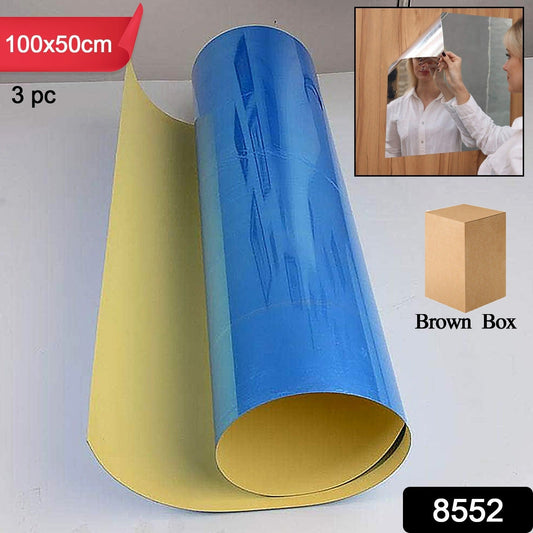 3D Mirror Wall Stickers Wall Mirror Decorative Mirror Paper for Home, Living Room Wall, Bedroom Wall, TV Backdrop Use Paper (100οΏ½οΏ½50 Cm / 3