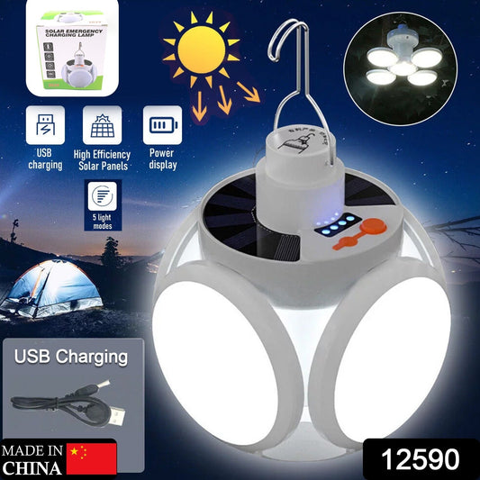 Solar Multi-Functional Emergency LED Light οΏ½οΏ½οΏ½ USB Rechargeable, 5 Modes, Foldable, SOS & IP65 Wate
