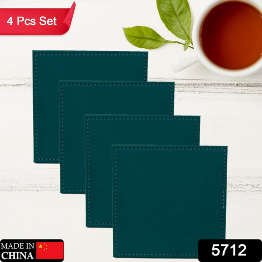 Square Leather Tea Coaster Set οΏ½οΏ½οΏ½ Durable Dining & Coffee Table Decor