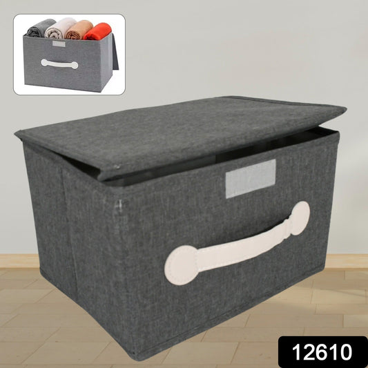 Small Foldable Storage Box With Lid And Handles, Cotton And Linen Storage Bins And Baskets Organizer For Nursery, Closet, Bedroom, Home (28οΏ½οΏ½20οΏ½οΏ½16 Cm