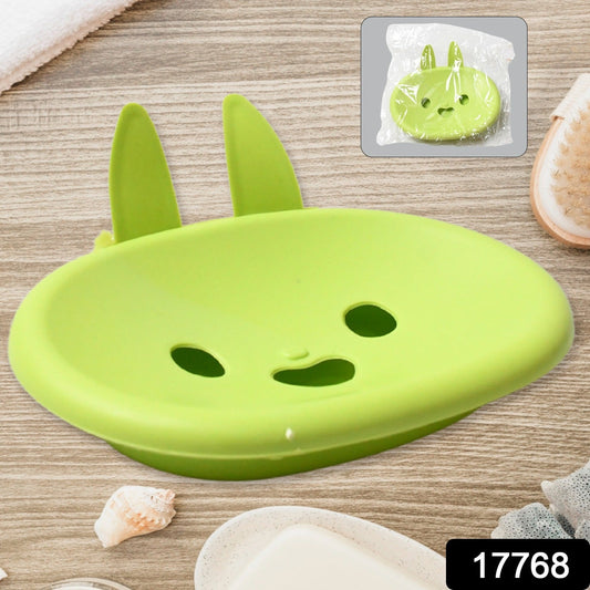 Soap Box Drain soap Box Cute Rabbit Shape Double soap Bowl Box Plastic Rack Storage Rack Bathroom Toilet Storage Box ,Sabudani