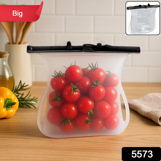 Reusable Silicone Food Storage Bag οΏ½οΏ½οΏ½ Leakproof, Flat Bottom, Freezer & Microwave Safe, BPA-Free Snack & Sandwich Bag