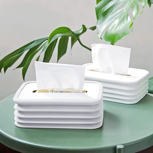 Simple Silicone Tissue Holder ��� Cube/Cylinder Tissue Box for Bathroom, Office, Car & B