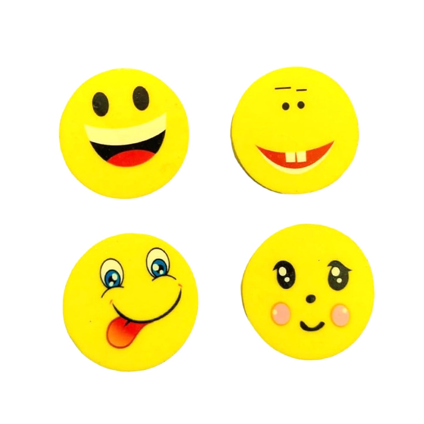 Cute Smile Emoji Eraser Set ��� Perfect for Kids (4p