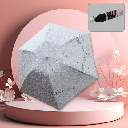 2 Fold Sun Protective Solid Foldable Outdoor Umbrella,��Portable Sun,��UV Protection Lightweight��Rain Umbrella With Umbrella Case��For Girls,