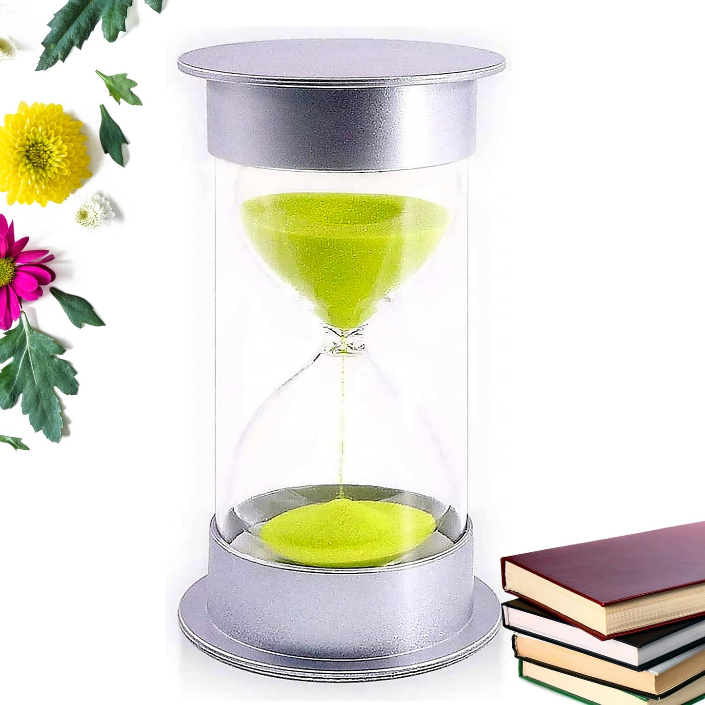 45-Minute Green Sand Timer ��� Hourglass Time Management Tool for Classroom & Games (Color :