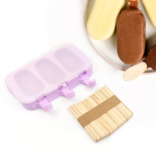 Silicone Sicle Molds ��� DIY Ice Pops with Lids & 50