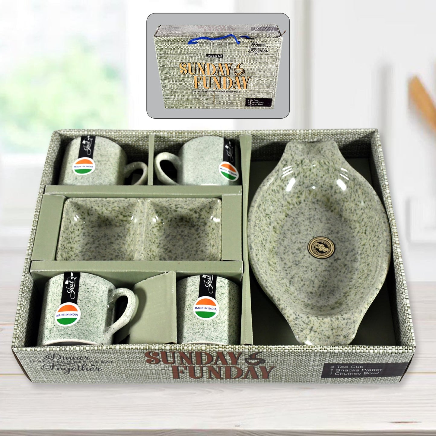 Sunday Funday 6-Piece Tea Set ��� Platter & Dua