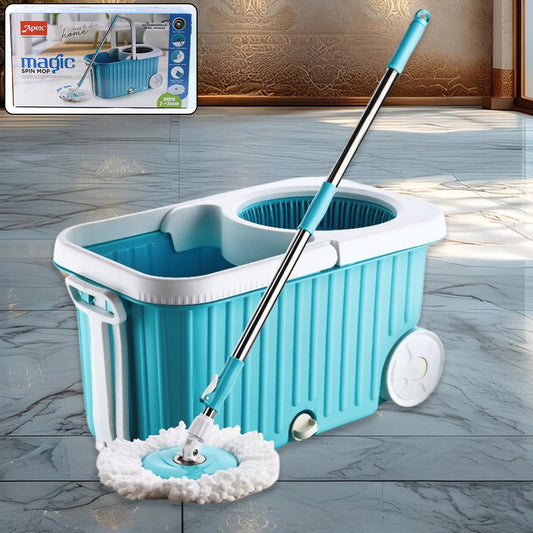 Apex Magic 360�� Spin Mop Cleaning System with Stainless Steel Spi