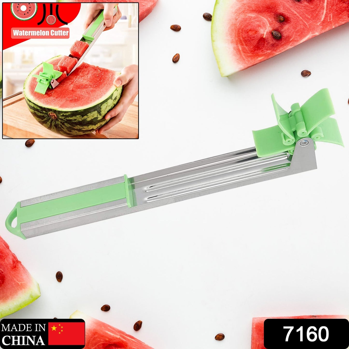 Stainless Steel Washable Watermelon Cutter ��� Windmill Slicer &