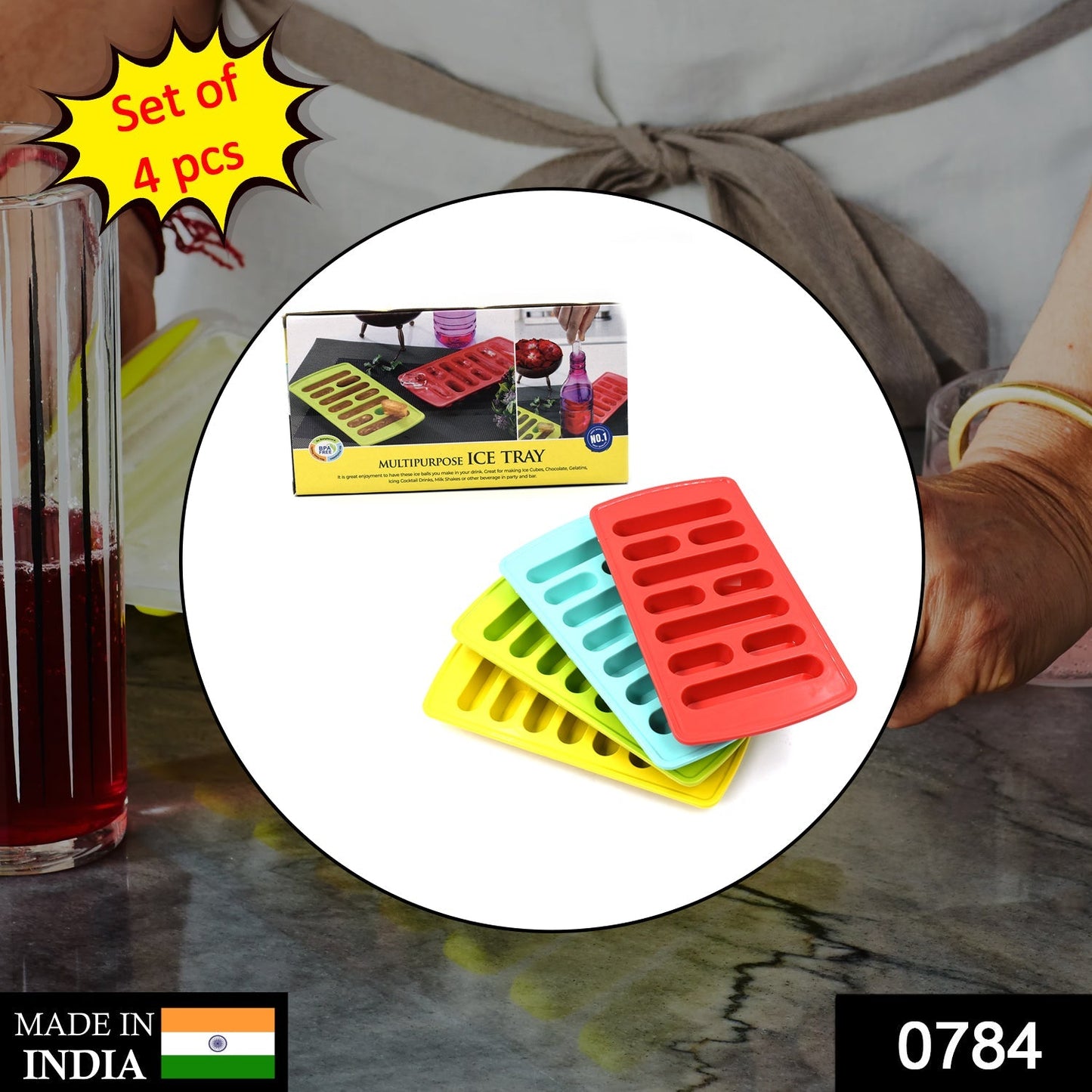 4-Piece Fancy Ice Tray ��� Versatile Household Ice