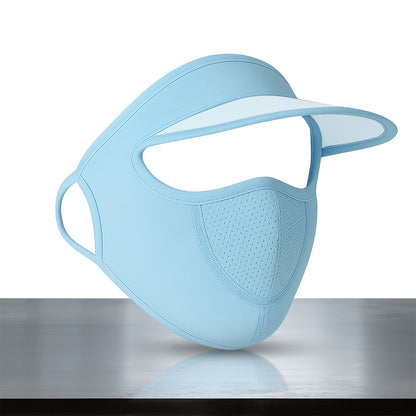 Women's Full Face UV Protection Cap with Built-in Mask and Wide Brim Visor ��� Breathable