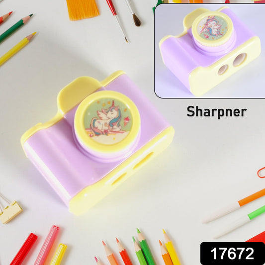 Camera Shape Pencil Sharpener ��� Stylish & Lightweight Manual Sharpener for Kids & Office Use
