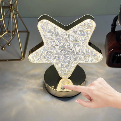 Star Crystal Diamond Touch Lamp ��� USB Rechargeable, 3-Way Di