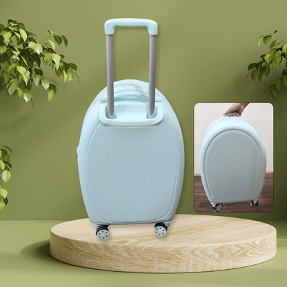 17849��Suitcase For Kids, Girls Green Small Cabin Hard Cover Holiday Carry On Trolley with Extendable Handle, Children's Luggage, Trolley Rolling Luggage for Toddlers Men Woman (Mix Co