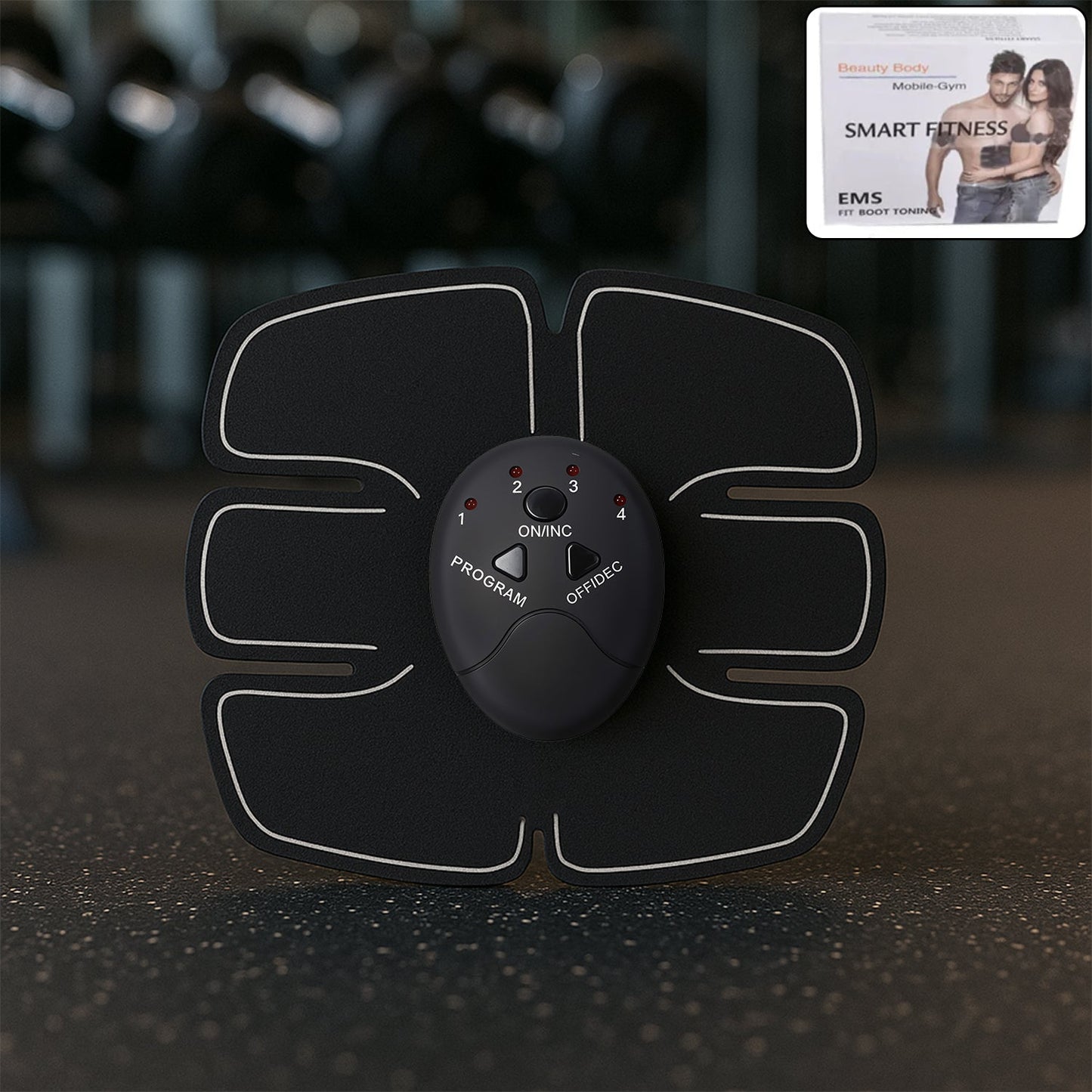 Wireless 6-Pack Abs Stimulator ��� Rechargeable Vibrating Muscle Exerciser & Body Massager for Abdominal Tr