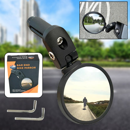 Bar End Bike Mirror: 360�� Rotatable & Foldable (1