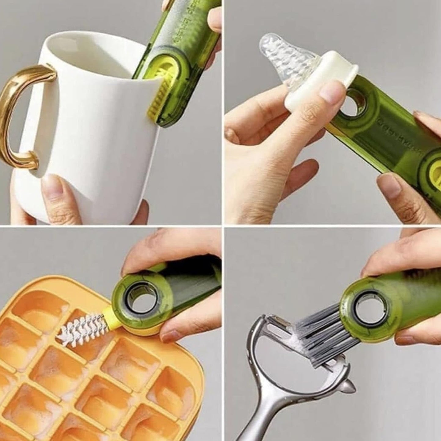 3-in-1 Multifunctional Bottle & Cup Cleaning Brush ��� Lid & Cover Scrubber for Kitchen