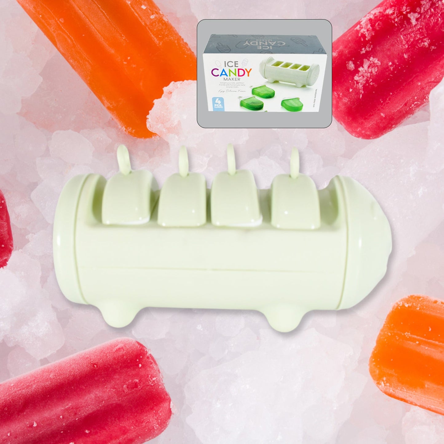 Cartoon Ice Candy Mold ��� 4-Cup Multicolor Set