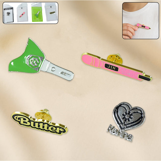 Stylish Metal Badge Pin ��� Single Piece (Random D