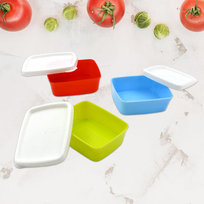 3-Piece Multicolor Airtight Container Set ��� Rectangular Food & Fridge S