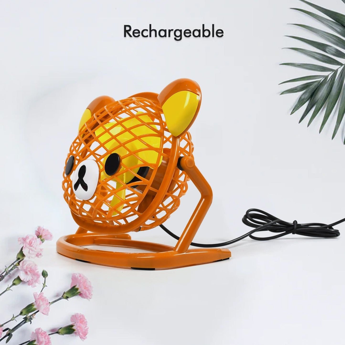 Stylish & Silent: Teddy Bear USB Fan for Any Space ��� Adjustable Co