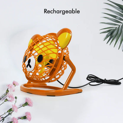 Stylish & Silent: Teddy Bear USB Fan for Any Space ��� Adjustable Co