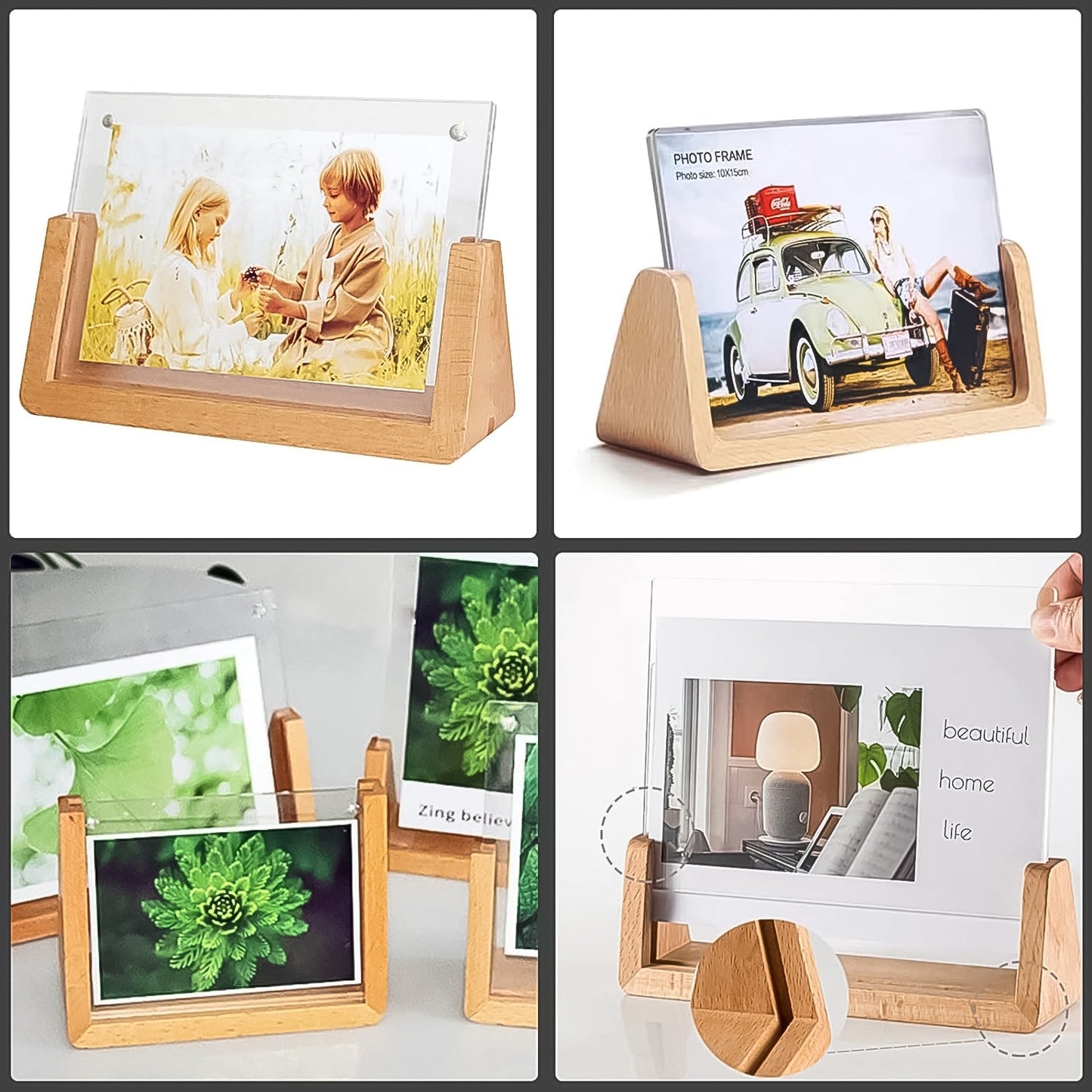 ýýWooden Picture Stand, Photo Frame Stand (1 Pc)