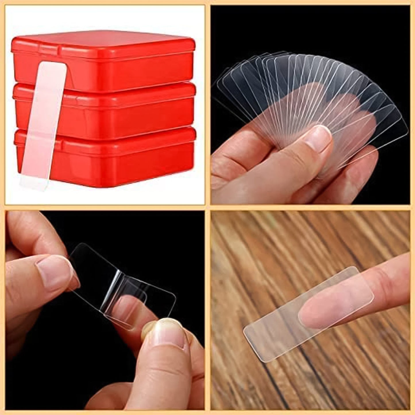 60-Piece (Approx) ��� Double-Sided Transparent Adhesive St