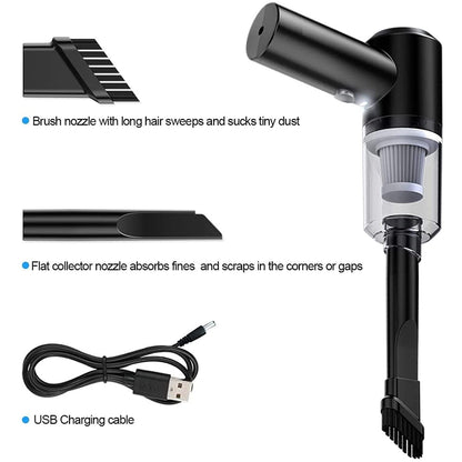 2 in 1 Wireless Vacuum Cleaner ��� 120W Handheld USB Rechargeable for Home & Car