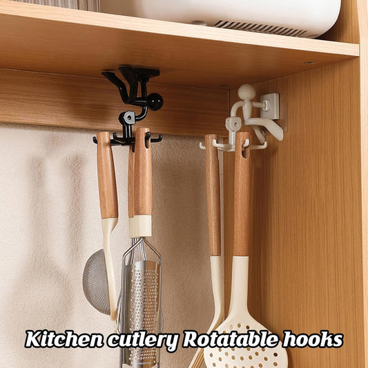 360�� Rotating 6-Claw Hook ��� Kitchen & Bathroom Organizer (1 P