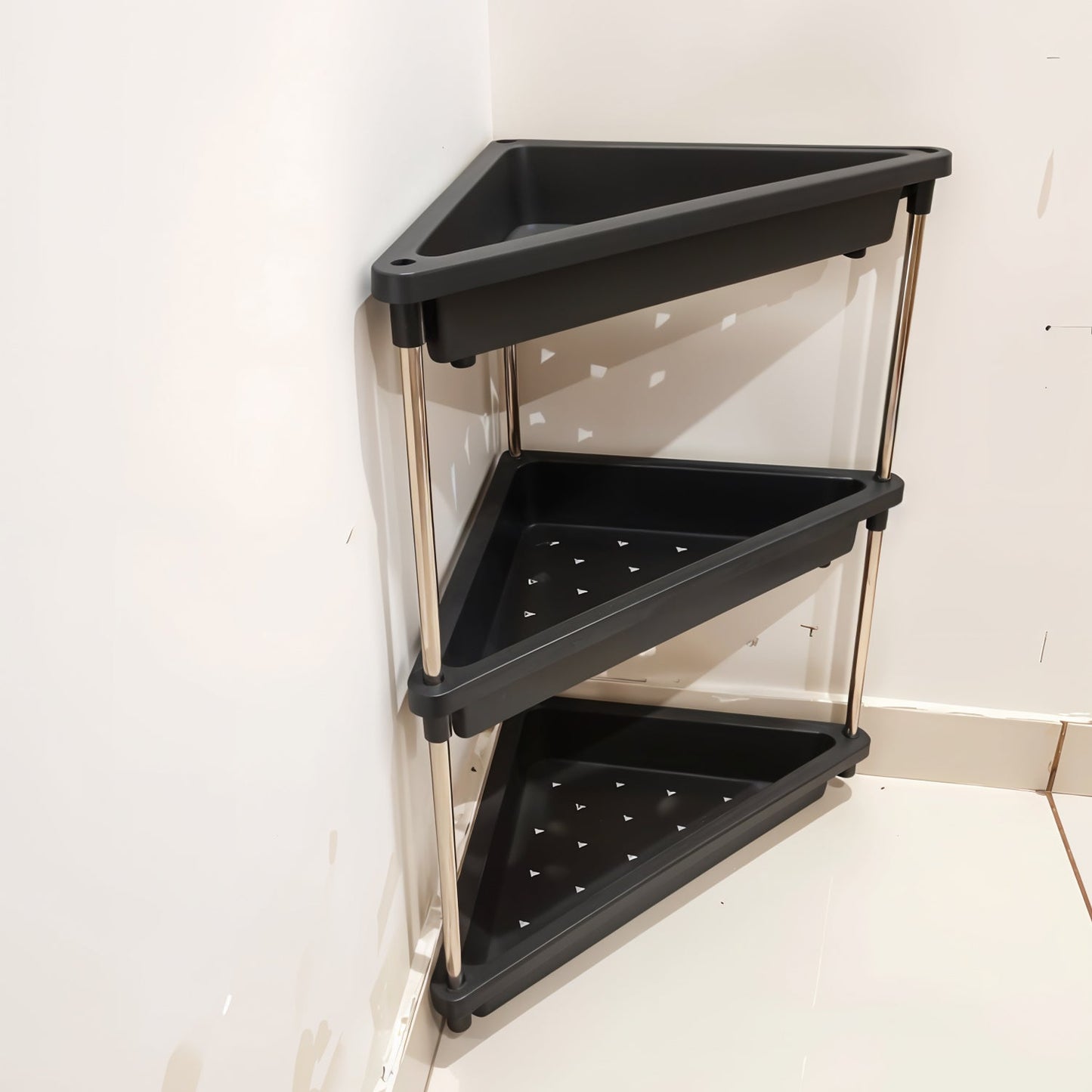 3-Layer Multipurpose Plastic Corner Storage Rack
