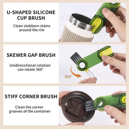 3-in-1 Multifunctional Bottle & Cup Cleaning Brush ��� Lid & Cover Scrubber for Kitchen