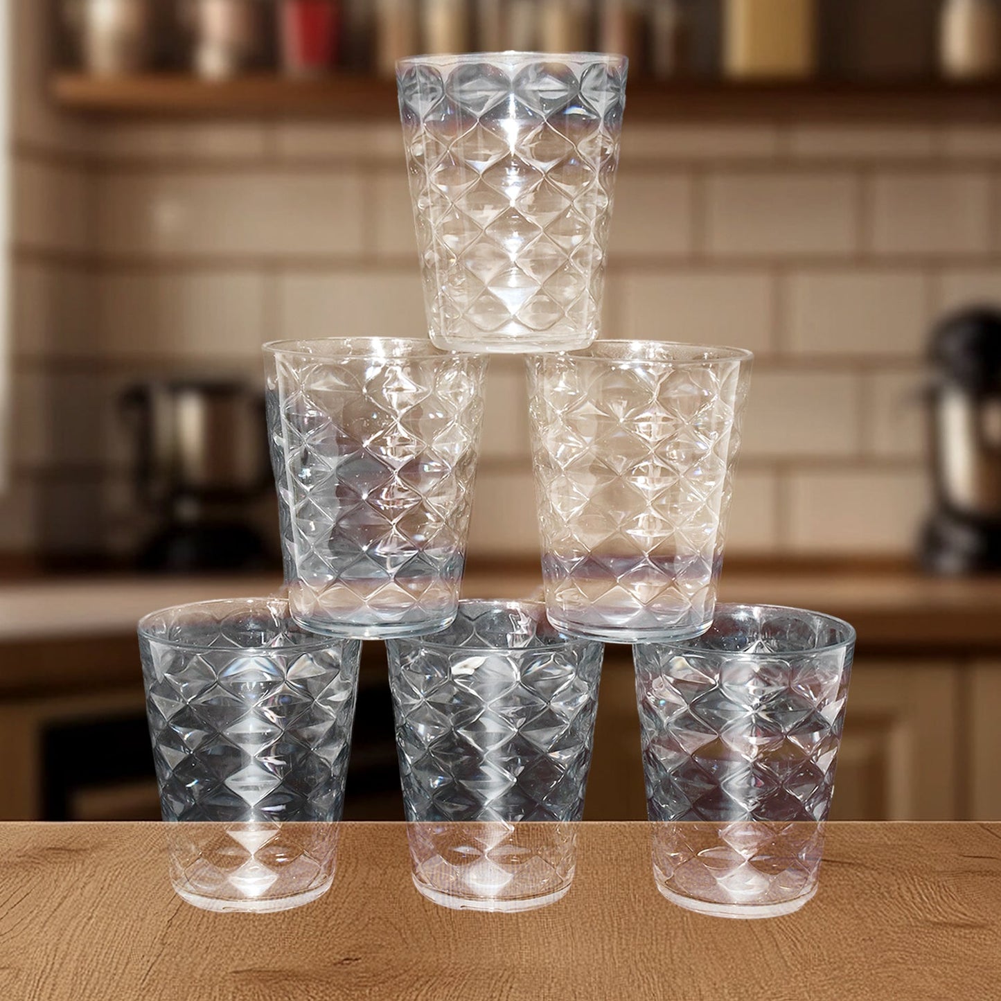 Apex Pyramid Design Unbreakable Plastic Glass ���