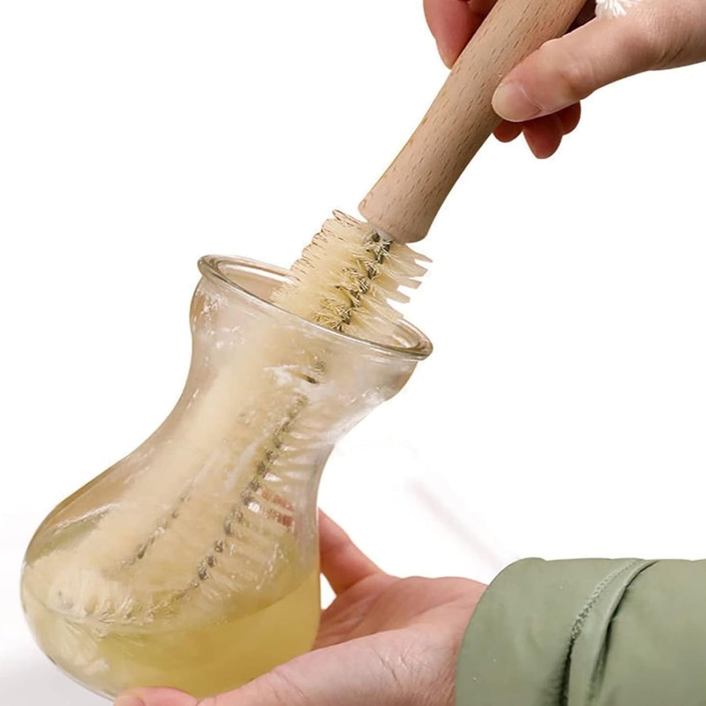 13 inch Bottle Brush, Bristle Brush with�� Wood Handle, Washing Brush with Wooden Handle, Kitchen Cleaning Tool, Brushes for Dish, Tumbler, Teapot, Cup,