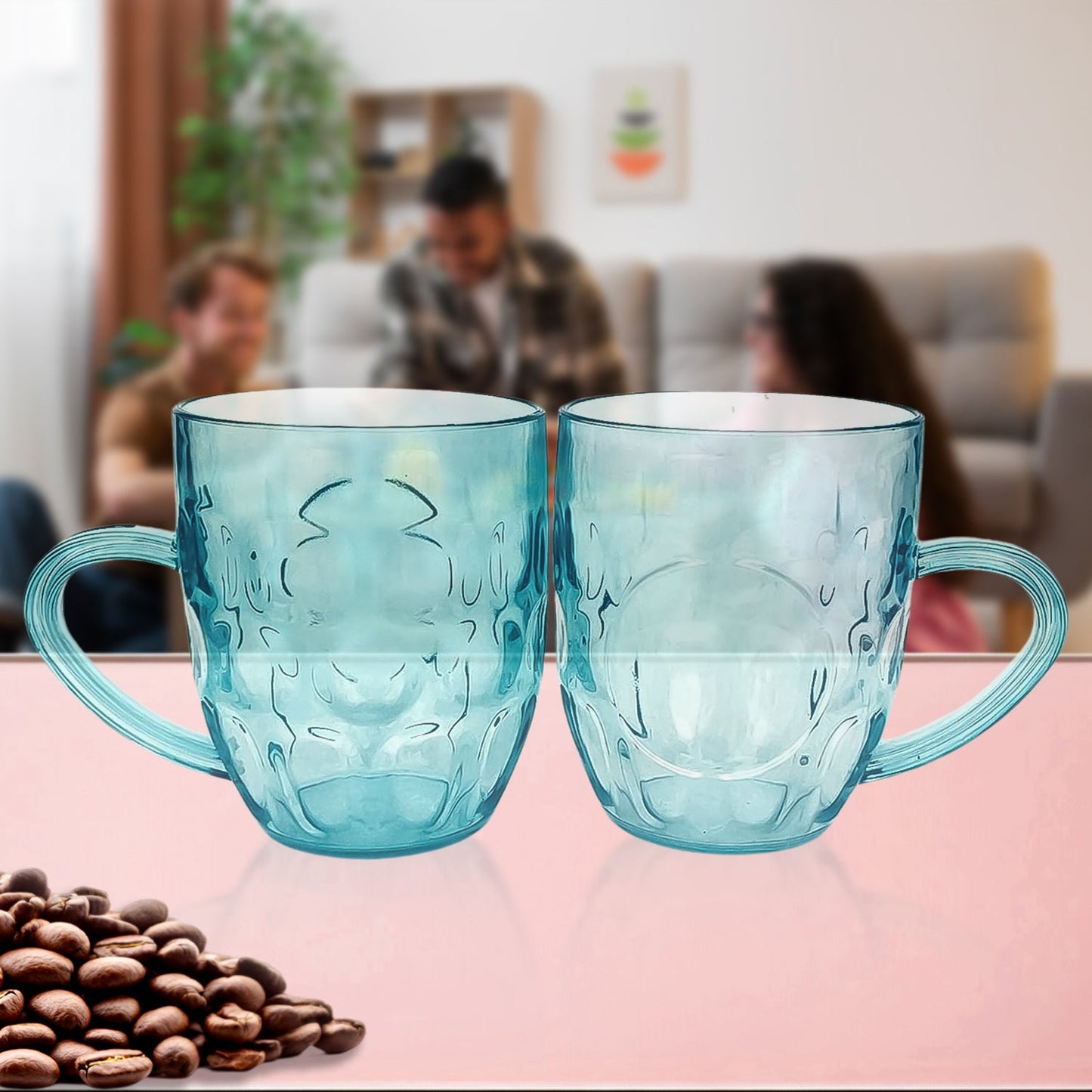 Apex Shake Mug Set ��� 2 Pieces Durable Plastic Mugs (350ml)