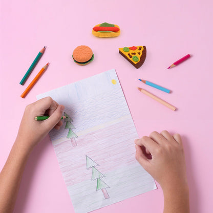 3D Food Fancy & Colorful Erasers ��� Cute Novelty Eraser Set for Kids & School Prize (1 Set / Mix Design &