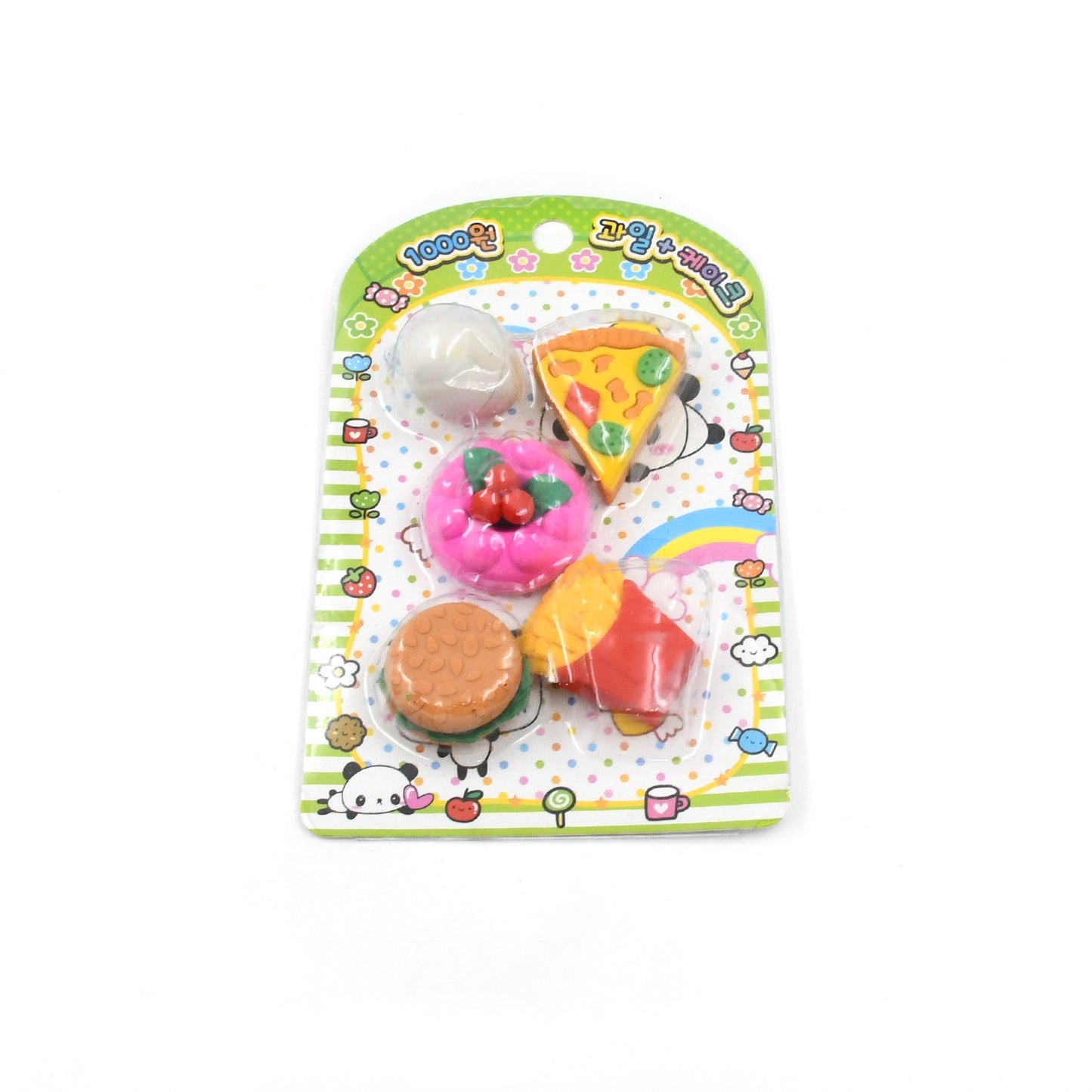 3D Food-Shaped Colorful Eraser Set ��� Cute Novelty Mini Erasers for Kids (5 P