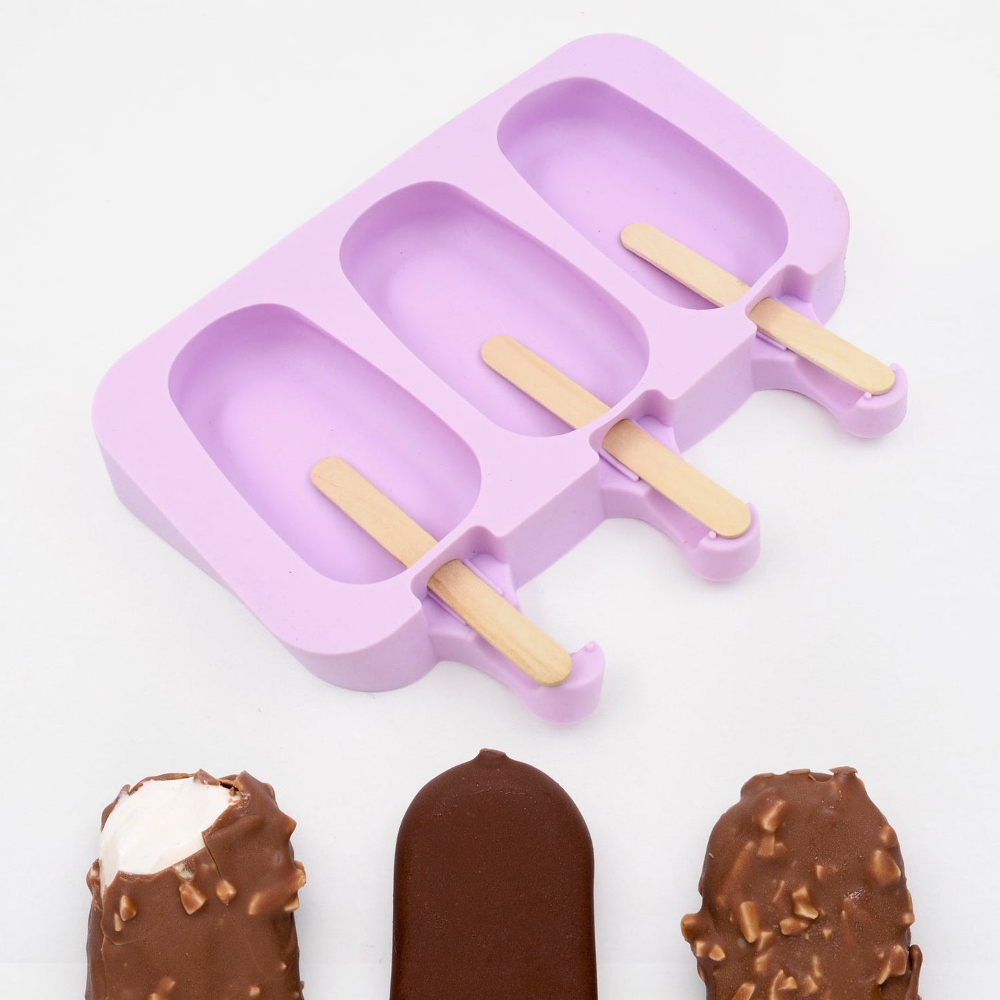 Silicone Sicle Molds ��� DIY Ice Pops with Lids & 50