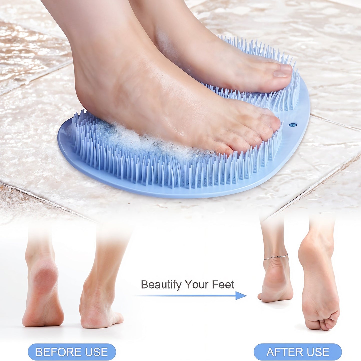Silicone Bath Massage Cushion ��� Suction Cup Exfoliating Foot Scrubber