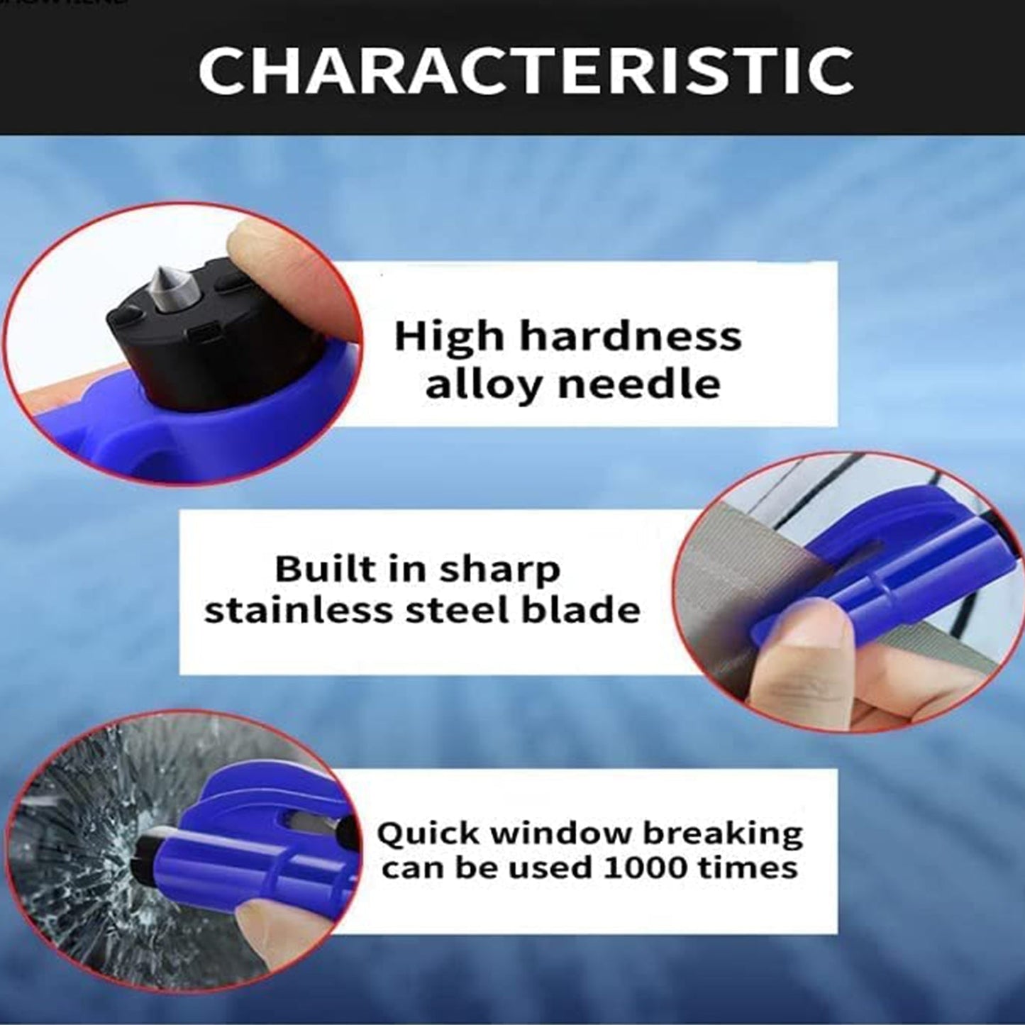 2-in-1 Emergency Safety Cutter ��� Keychain Tool for Glass Breaking & Seatbelt Cutting, Portable &