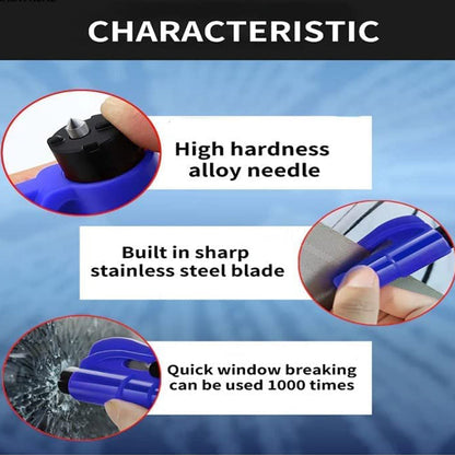 2-in-1 Emergency Safety Cutter ��� Keychain Tool for Glass Breaking & Seatbelt Cutting, Portable &