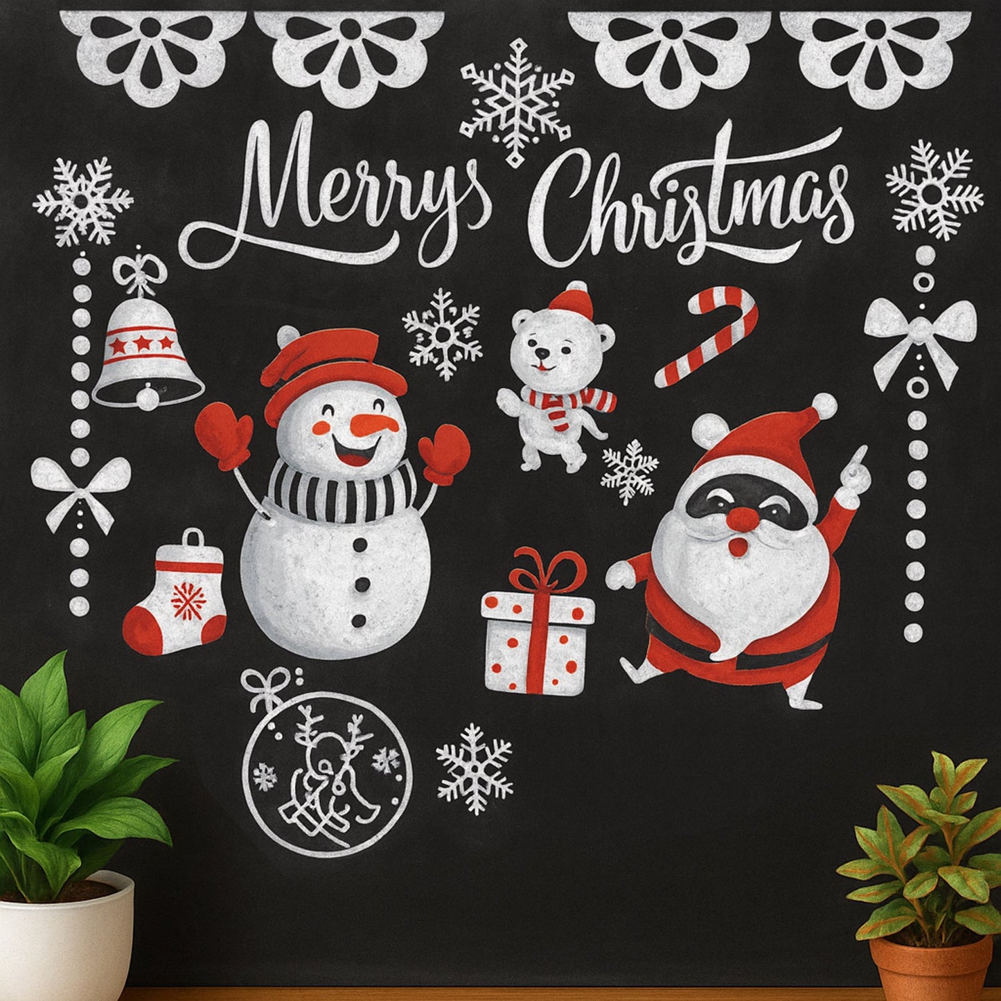 Christmas Theme Decorative Wall Sticker 90x60 cm ���