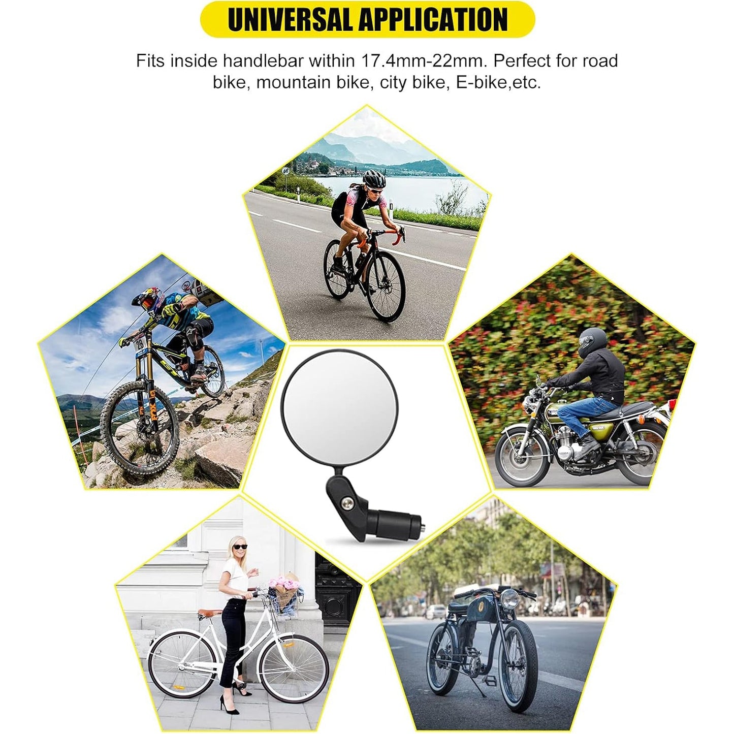 Bar End Bike Mirror: 360�� Rotatable & Foldable (1