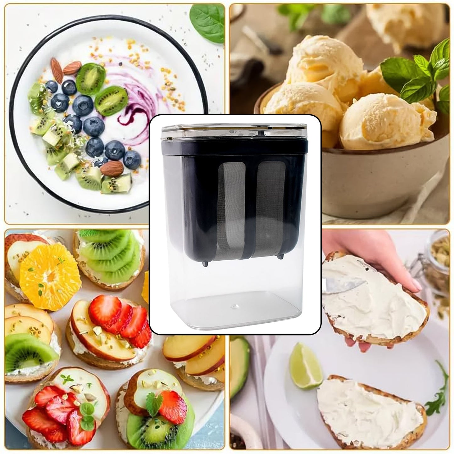 2 in 1 Yogurt Strainer with Storage Box ��� 1100ml (Plastic +