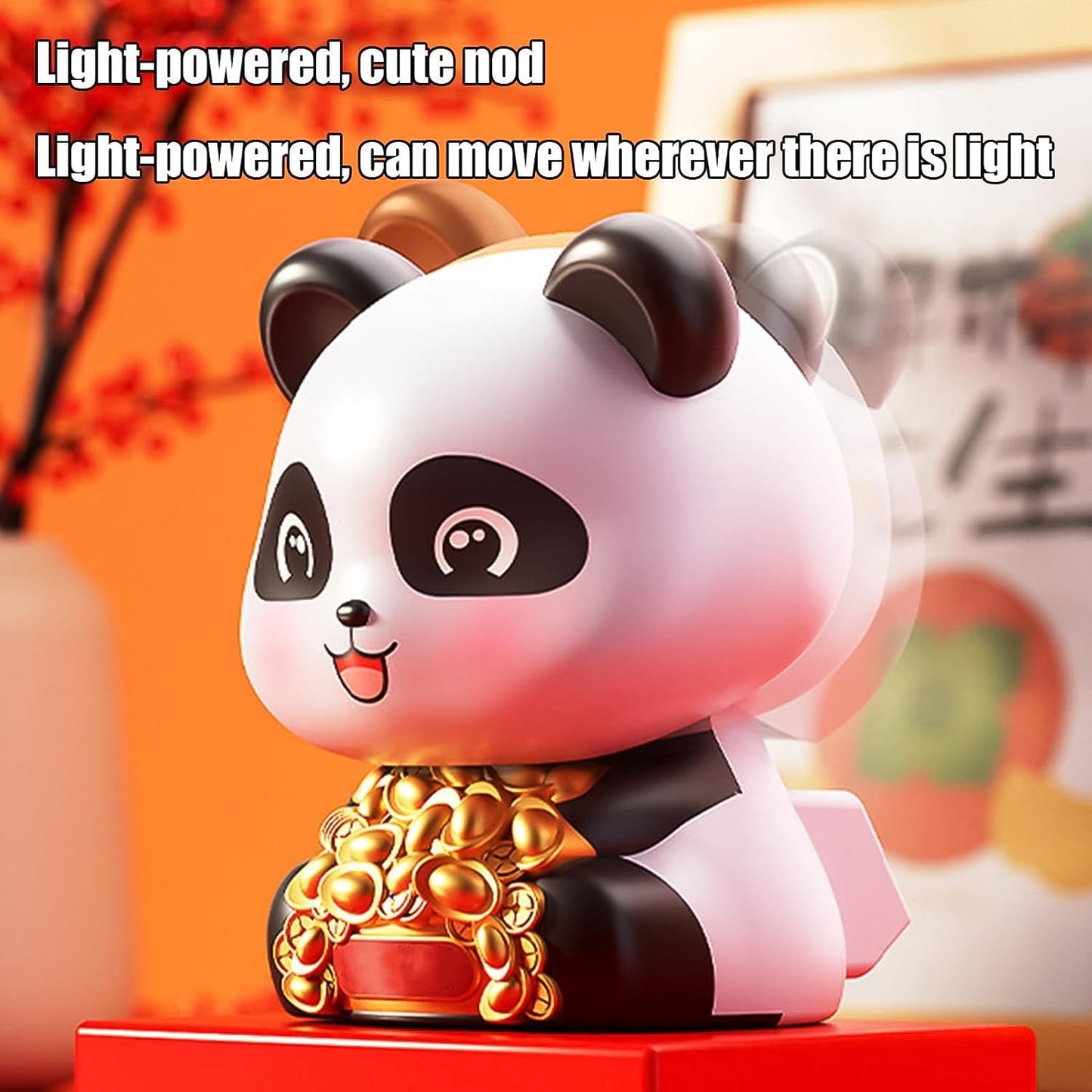 Solar Powered Moving Panda Car Dashboard Decoration ��ï¿