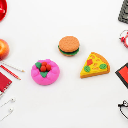 3D Food-Shaped Colorful Eraser Set ��� Cute Novelty Mini Erasers for Kids (5 P